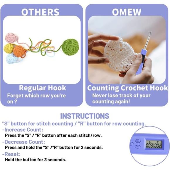 Crochet Hook Set, Crochet Hooks with LED with 12 Interchangeable Crochet Hooks - Picture 4 of 6